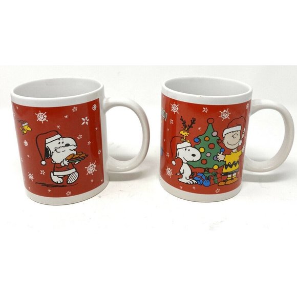 Charlie Brown Other - Lot of 2 Christmas Peanuts Charlie Brown Snoopy Coffee Cups, Mug, 12 Oz, 2012
